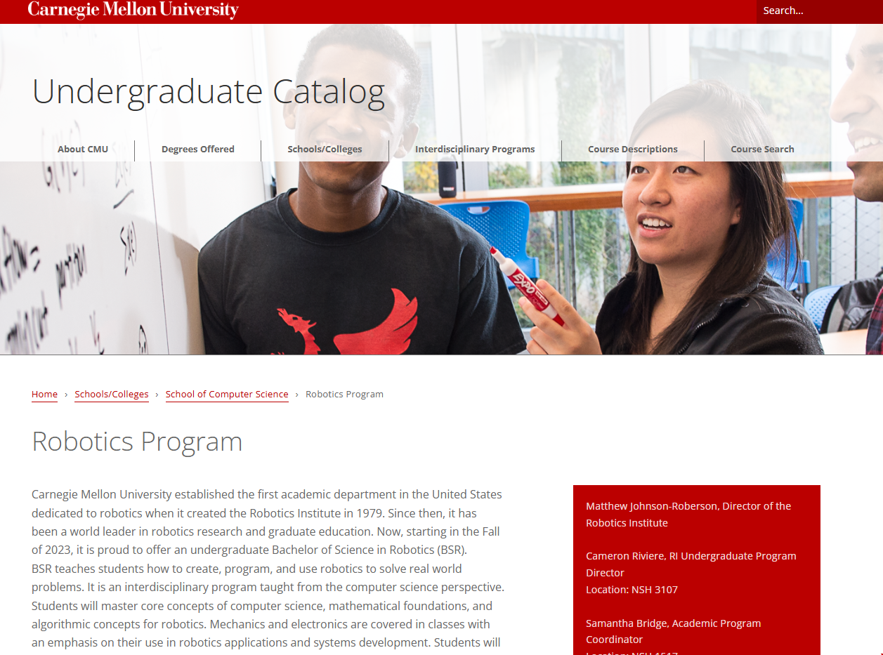 CMU Robotics碩士錄取條件